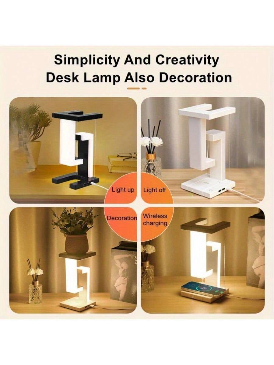 Novel Suspended Light with Detachable Wireless Charger, Can Charge phones Wirelessly or with USB