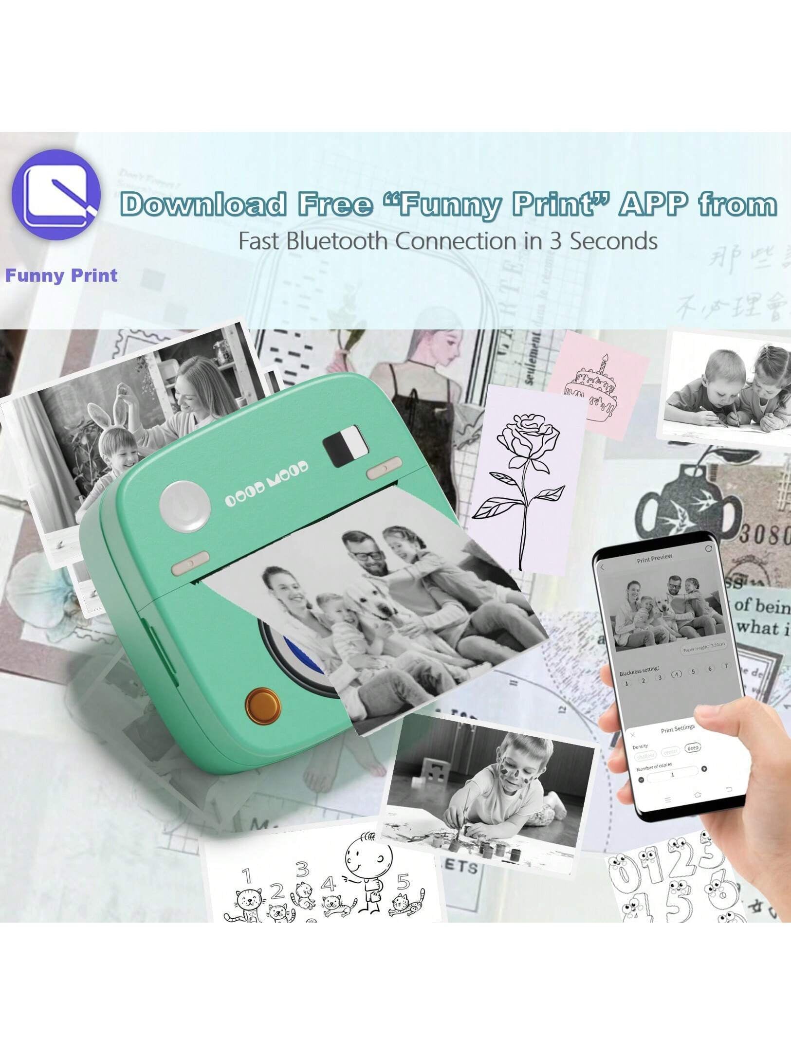 Portable Pocket Printer (Compatible with IOS & Android)