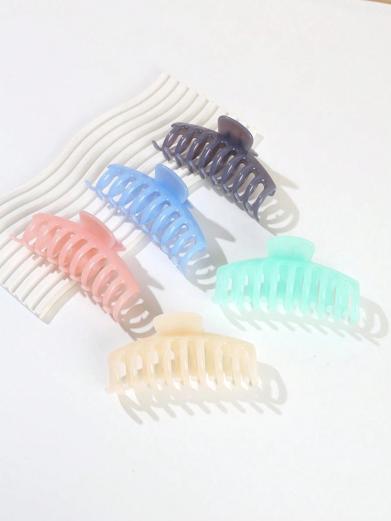 5Pcs Solid Hair Claw 
