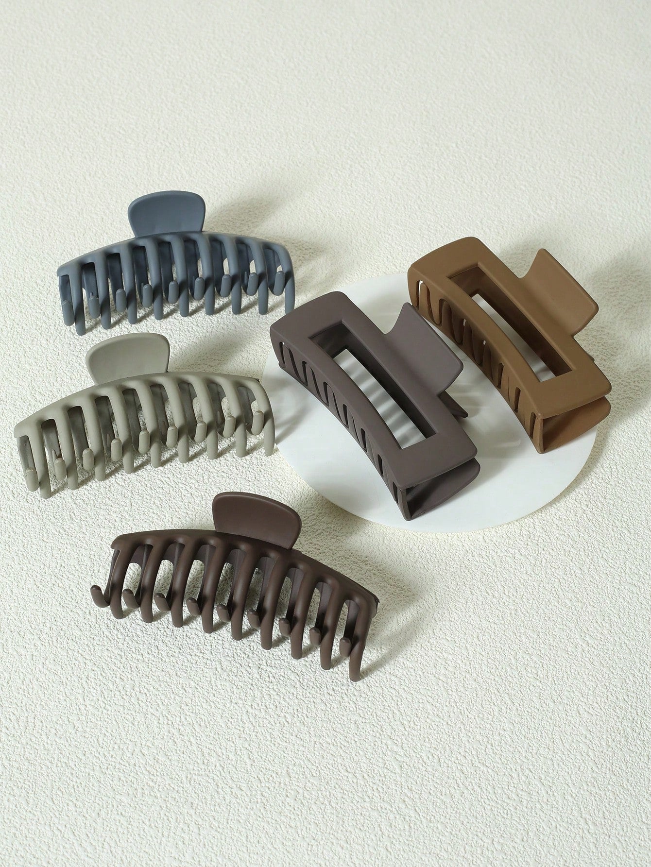 5Pcs Solid Hair Claw 