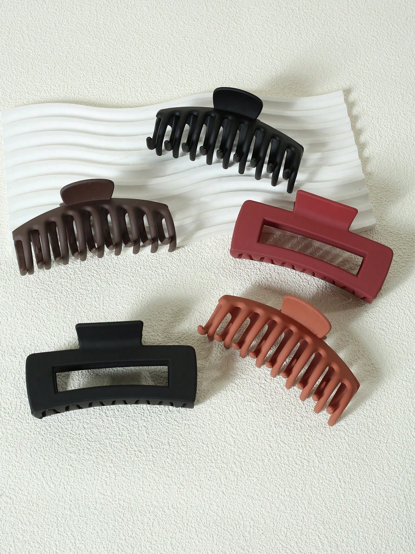 5Pcs Solid Hair Claw 