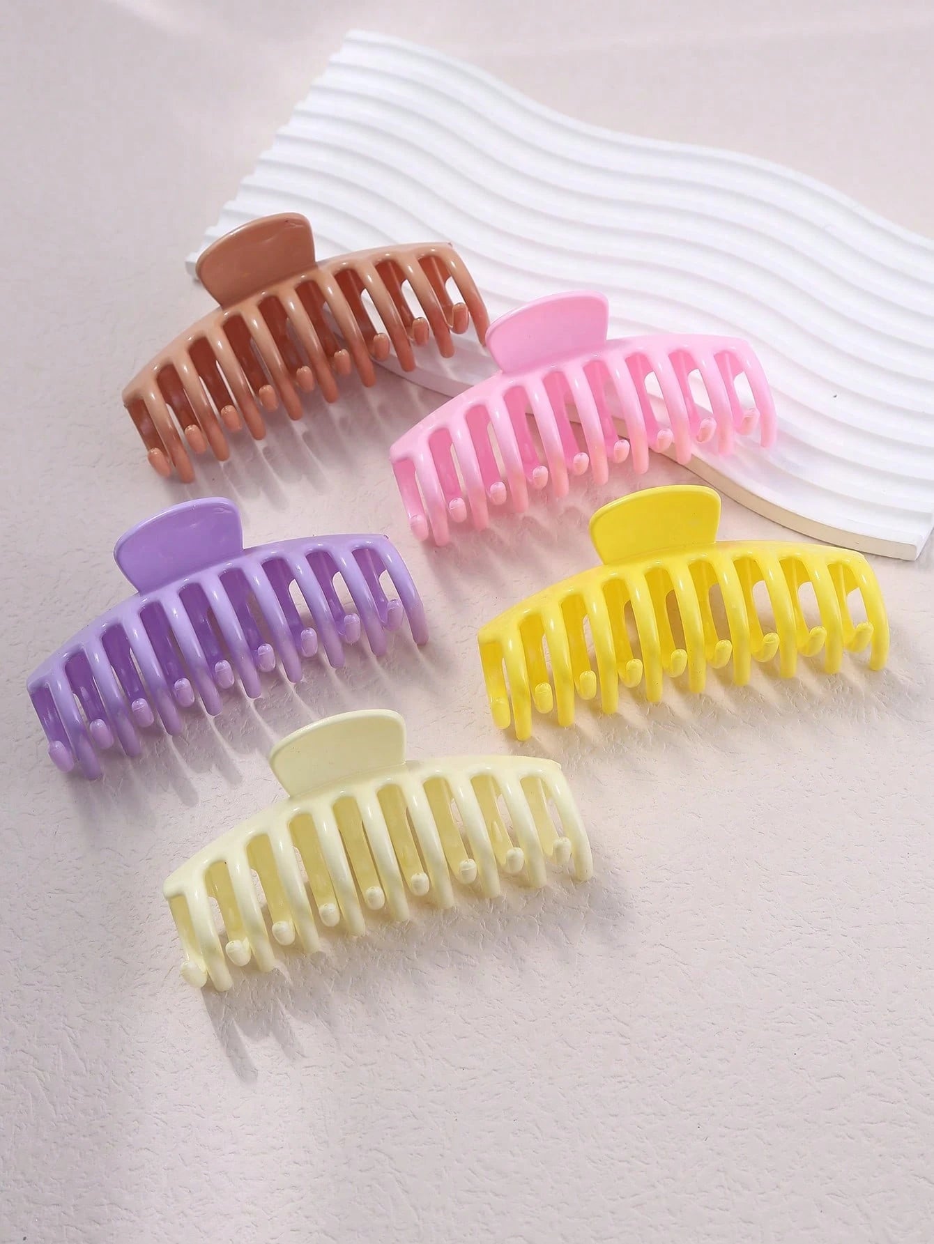 5Pcs Solid Hair Claw 