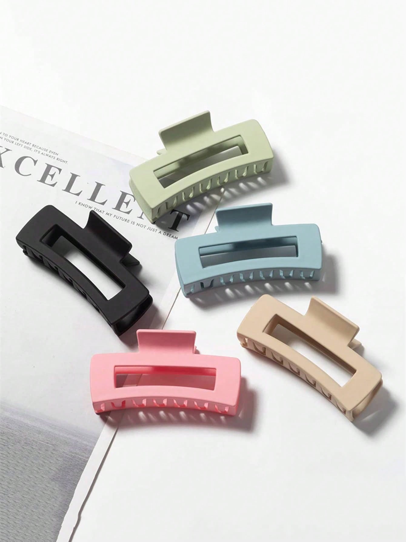 5Pcs Solid Hair Claw 