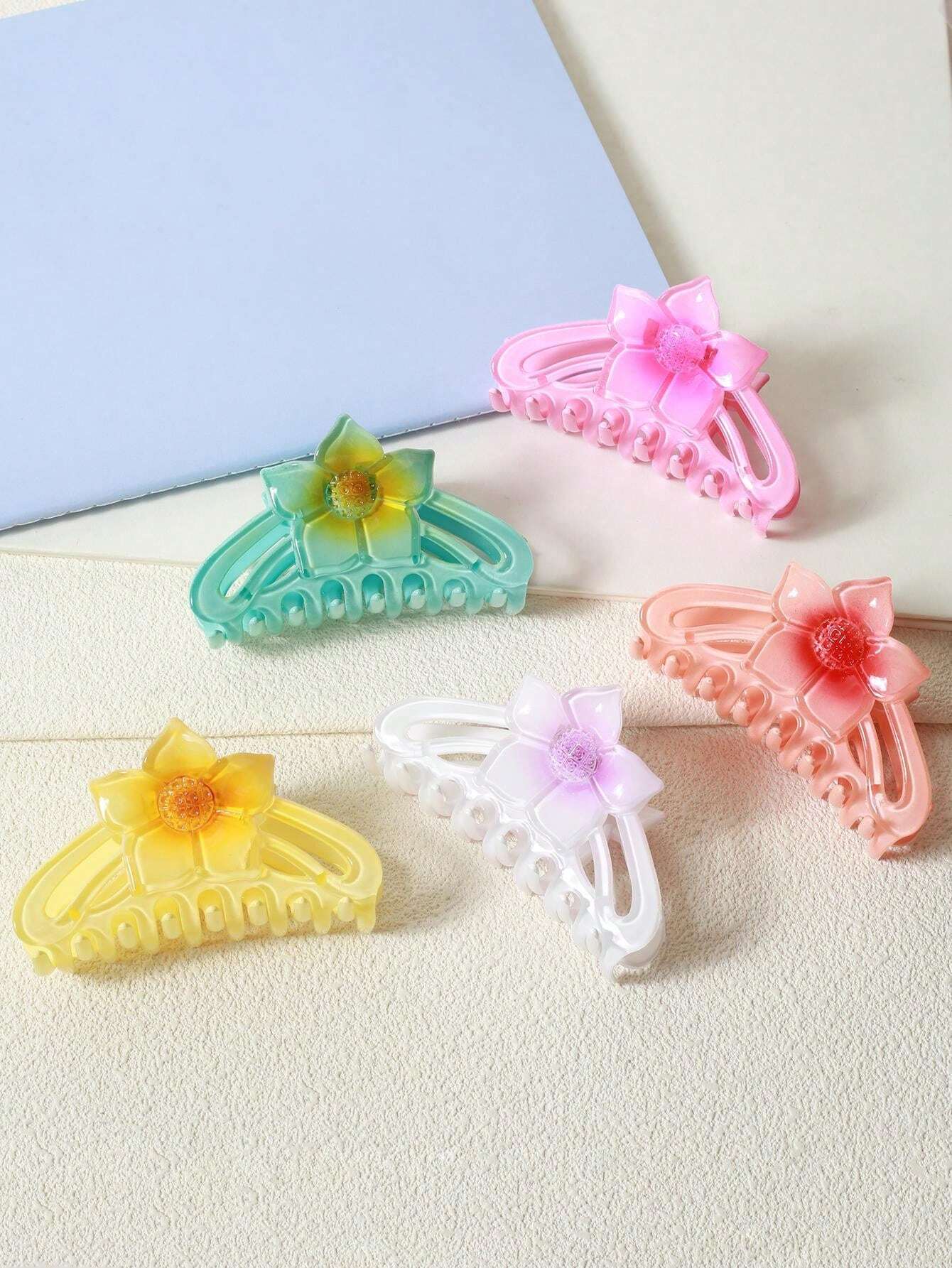 5Pcs Solid Hair Claw 