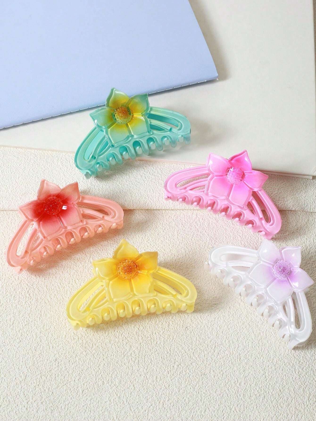 5Pcs Solid Hair Claw 