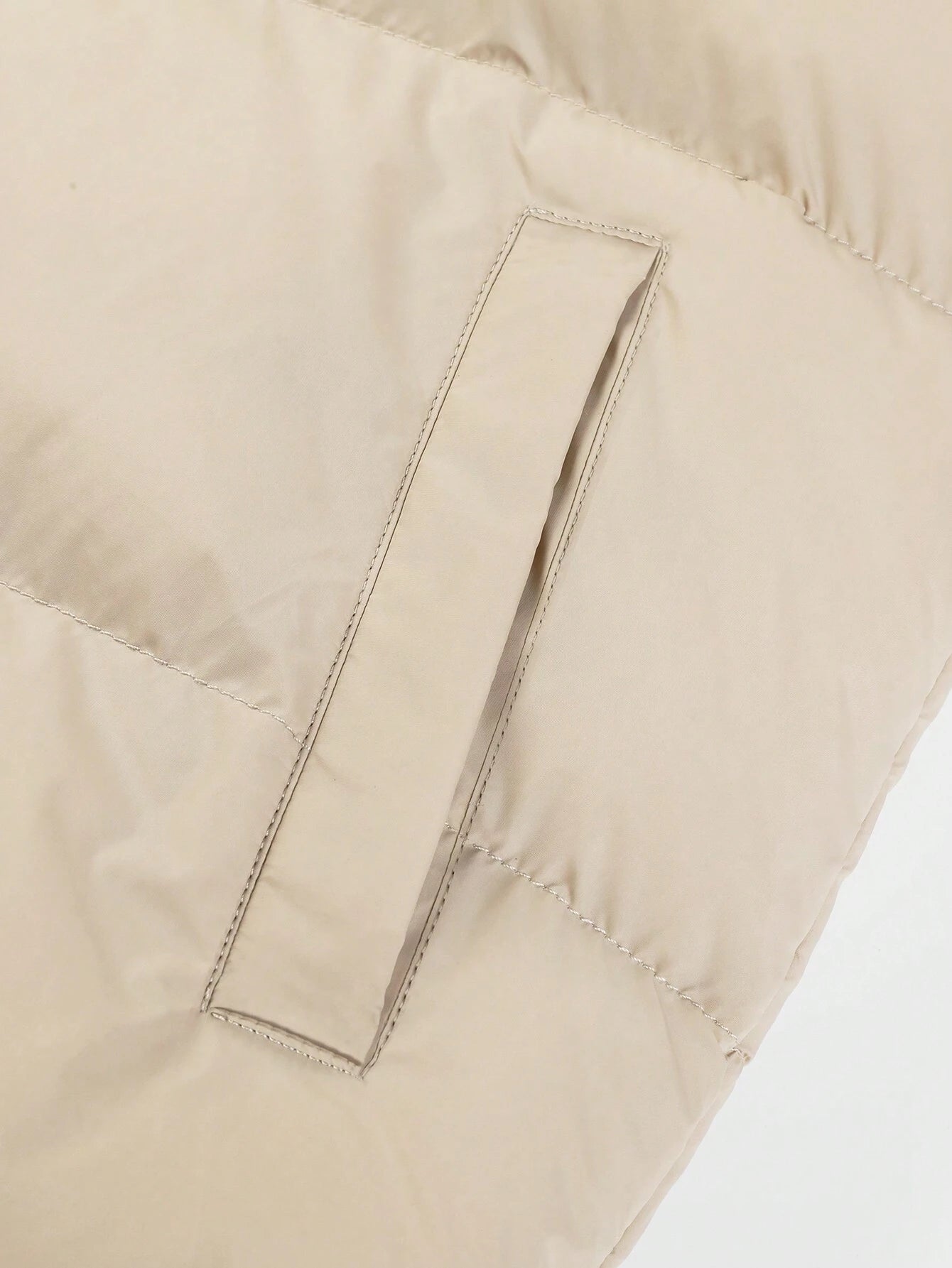 Hooded Zip-Up Padded Coat Plain Casual Jacket (Sweater Not Included)