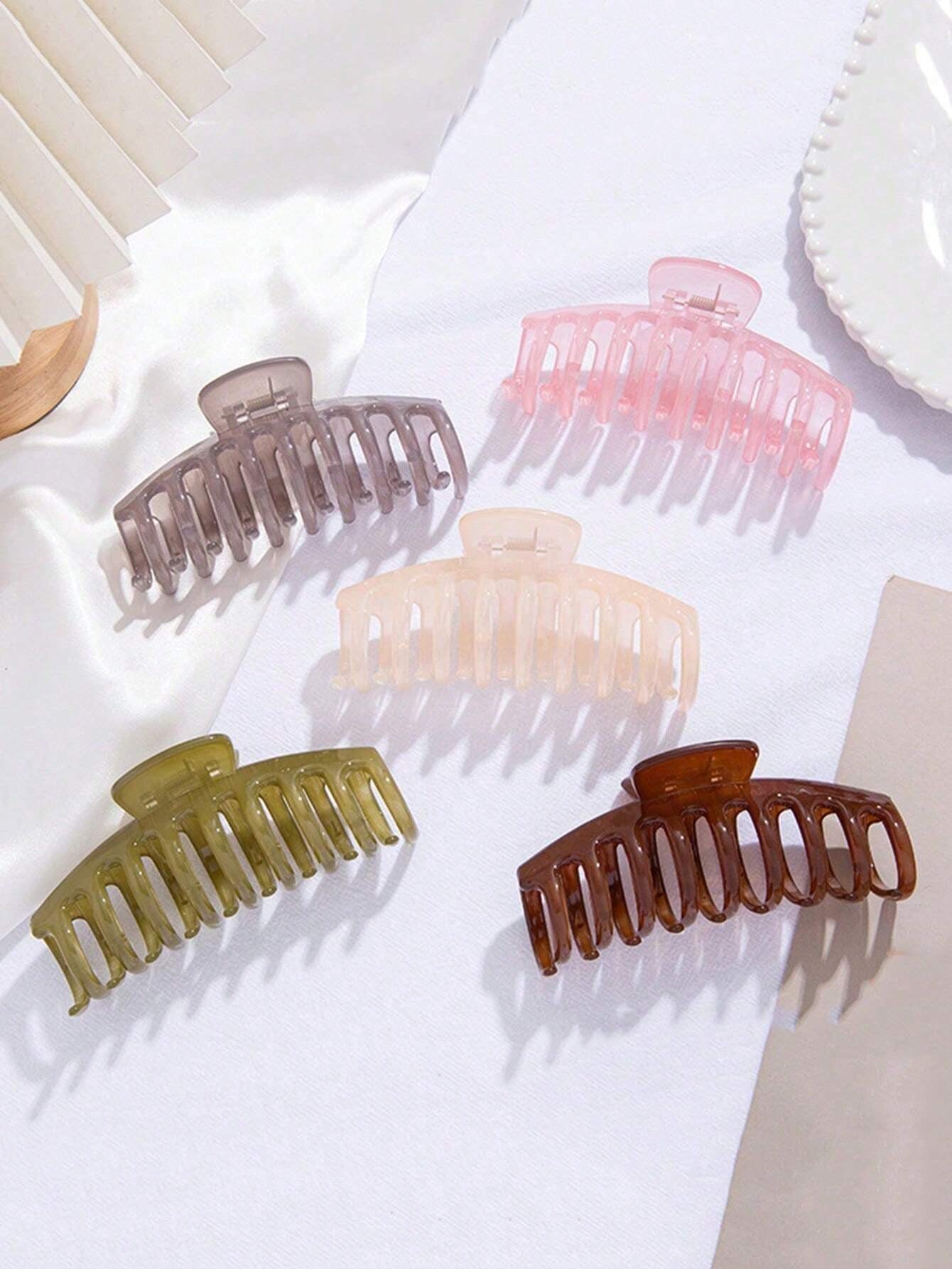 5Pcs Solid Hair Claw 