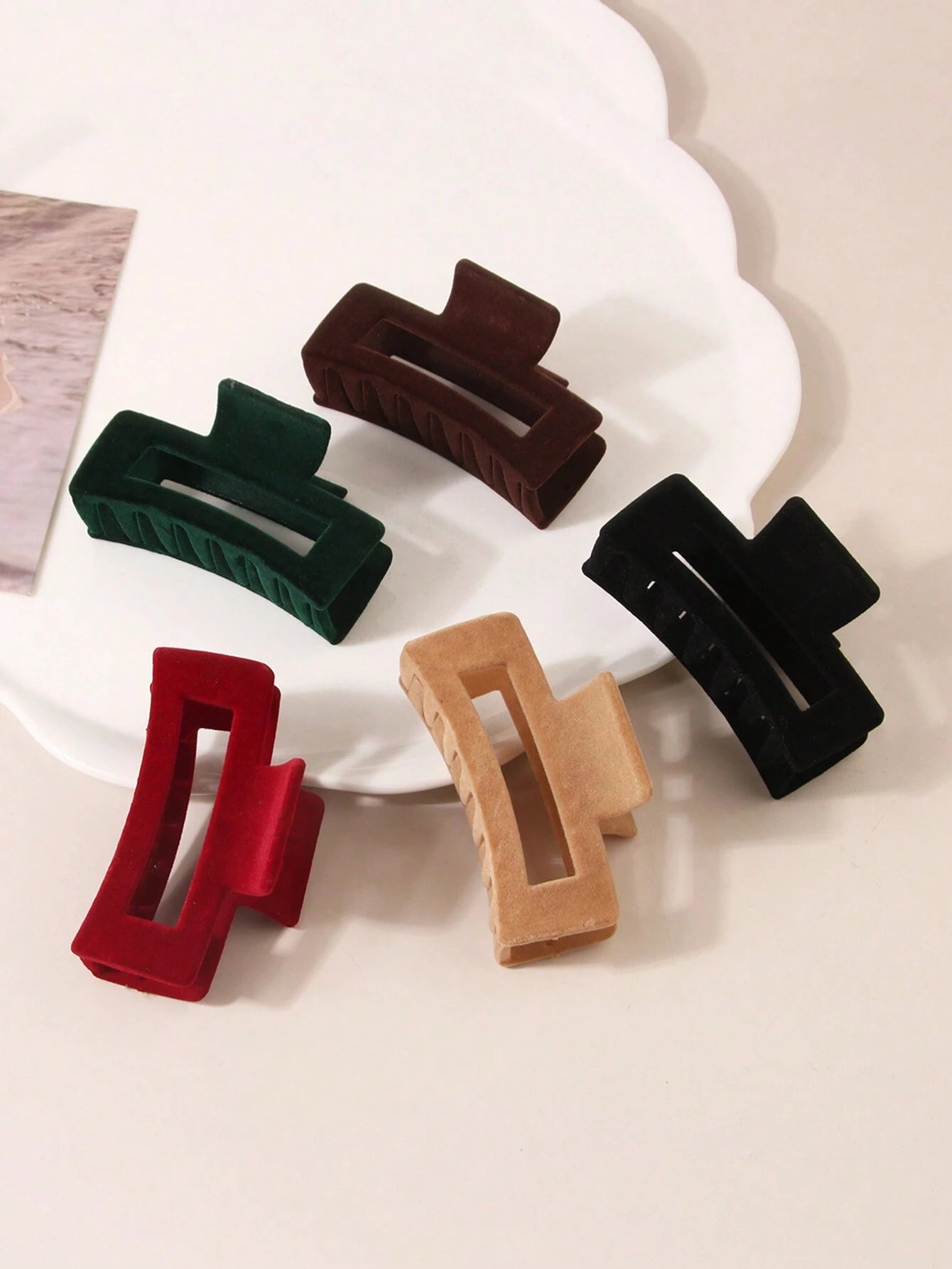 5Pcs Solid Hair Claw 