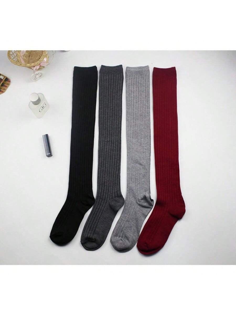 Blend Thigh High Socks, Knit Style over the Knee Socks, Women'S Socks