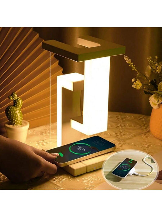 Novel Suspended Light with Detachable Wireless Charger, Can Charge phones Wirelessly or with USB