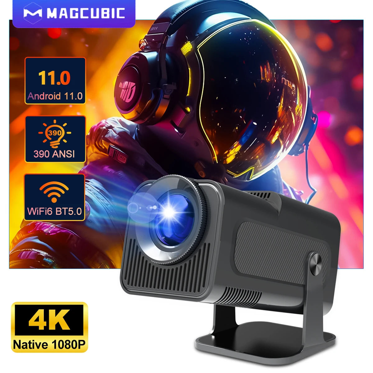 Android 11 Portable Projector 
