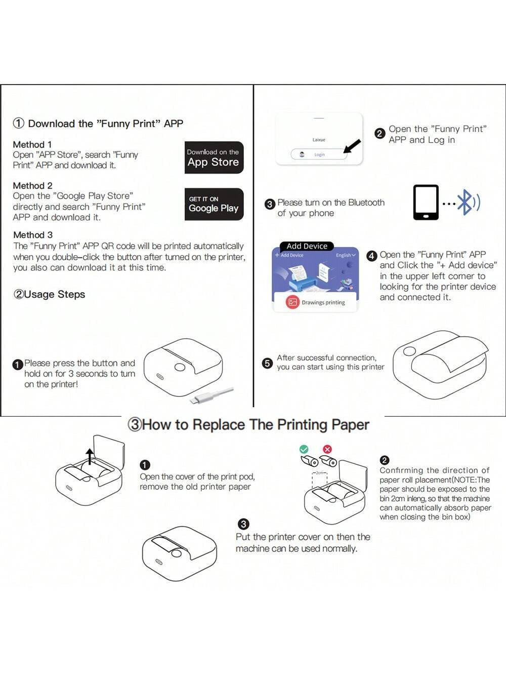 Portable Pocket Printer (Compatible with IOS & Android)