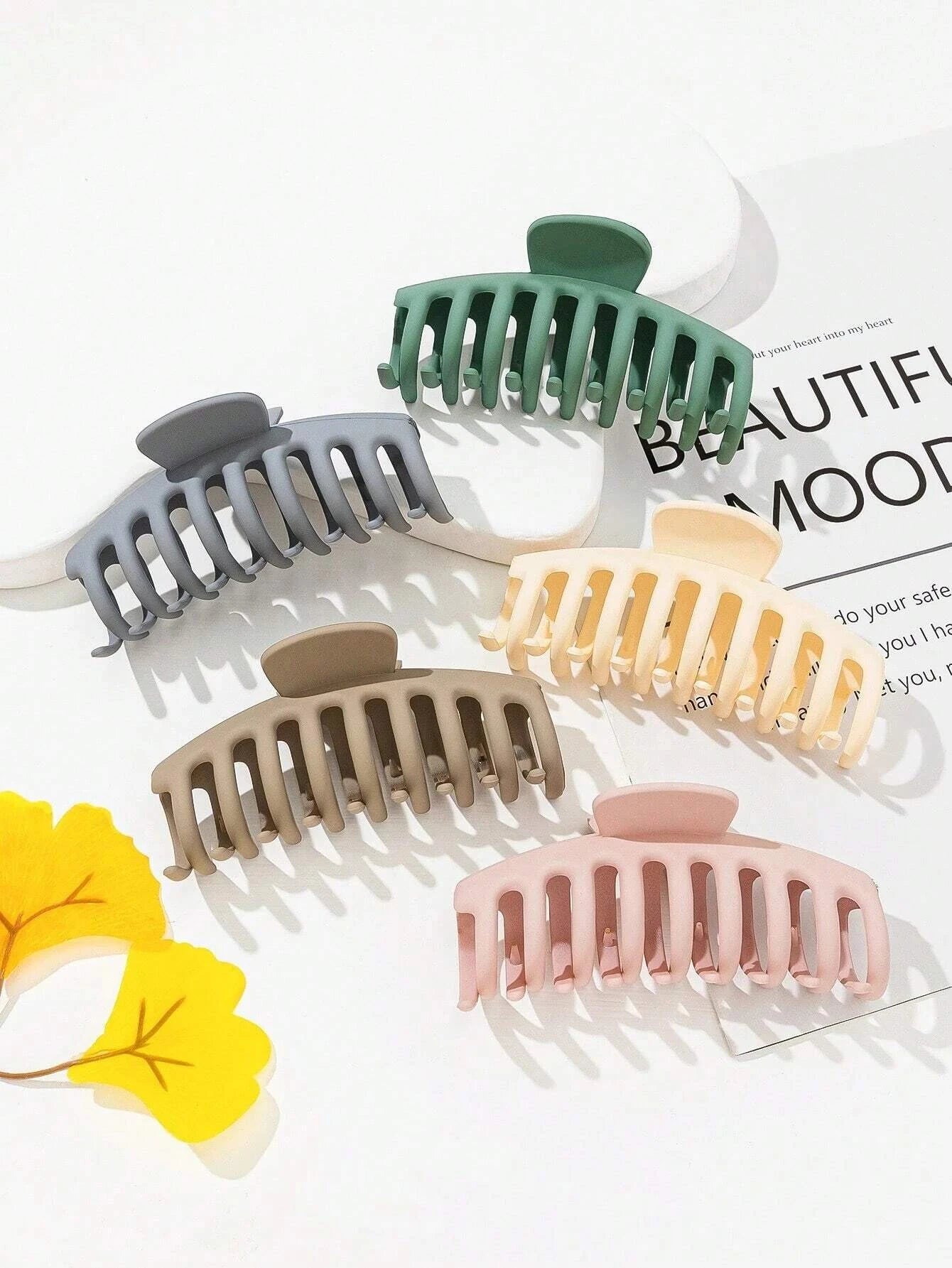 5Pcs Solid Hair Claw 