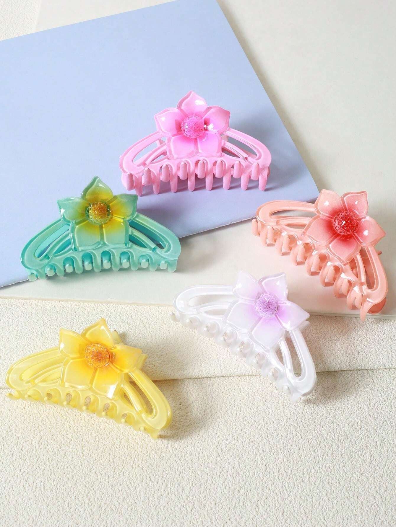 5Pcs Solid Hair Claw 