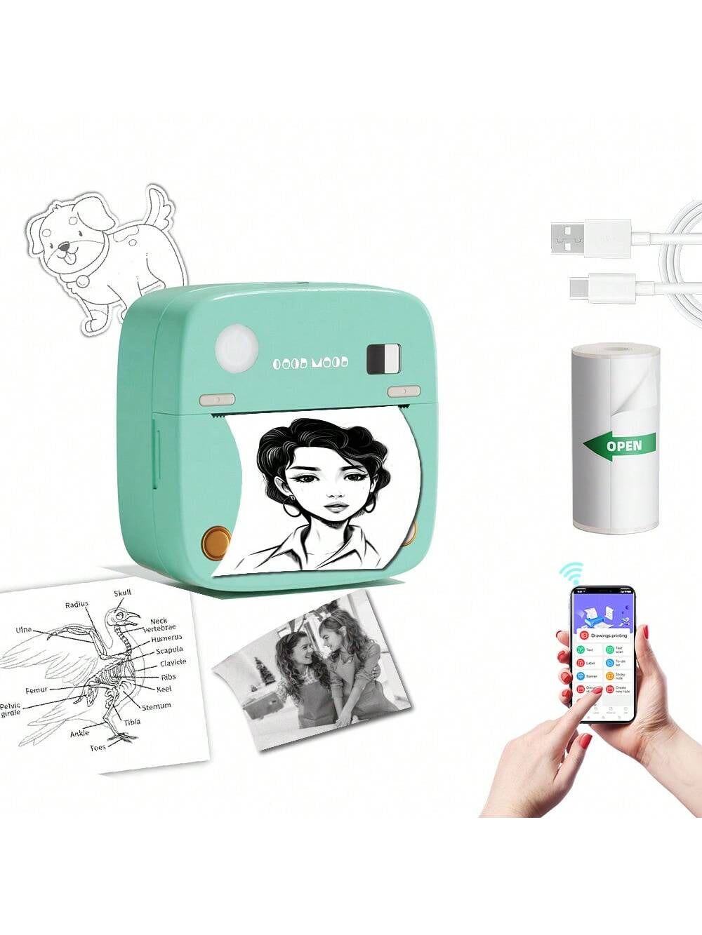 Portable Pocket Printer (Compatible with IOS & Android)