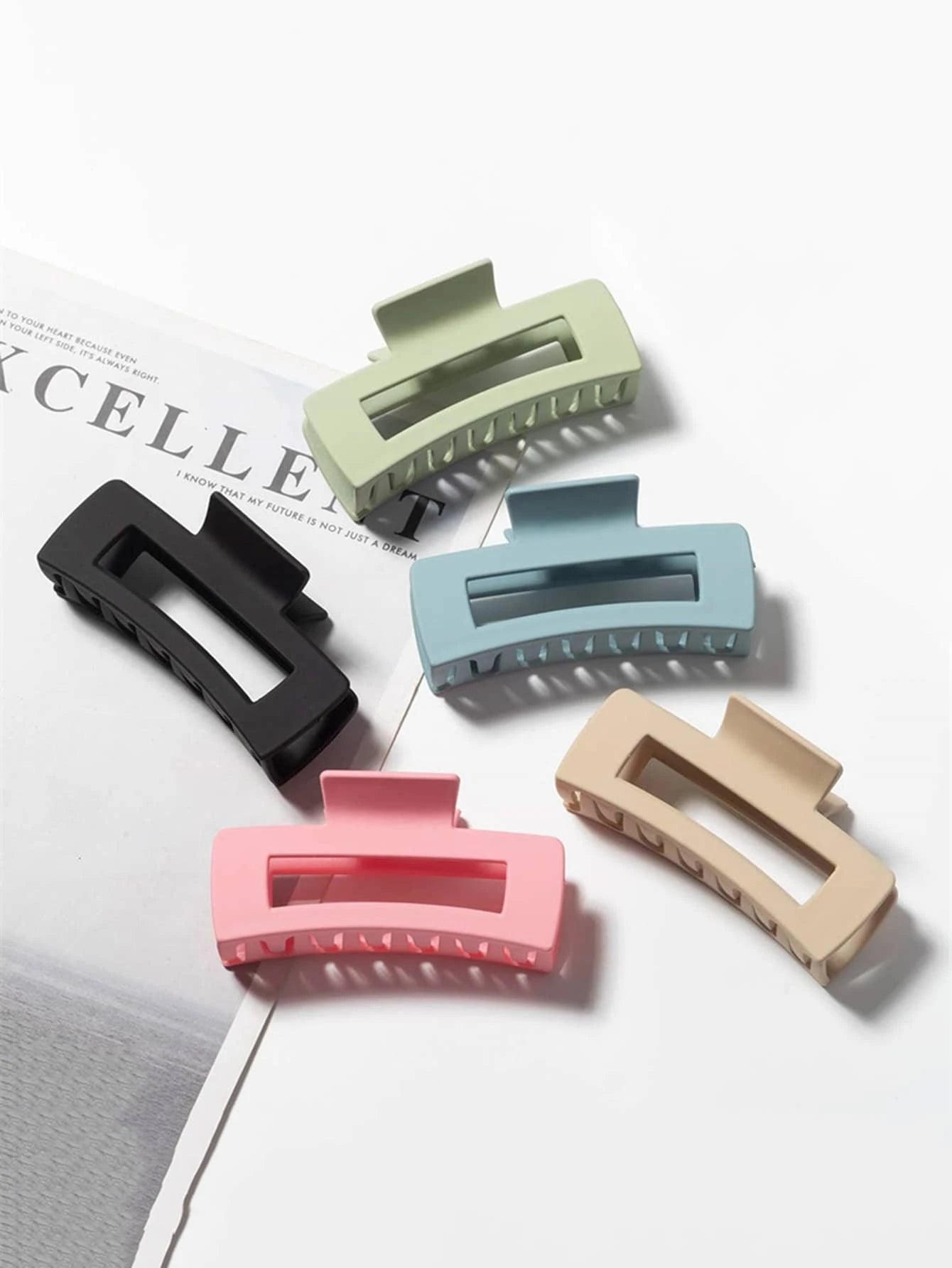 5Pcs Solid Hair Claw 