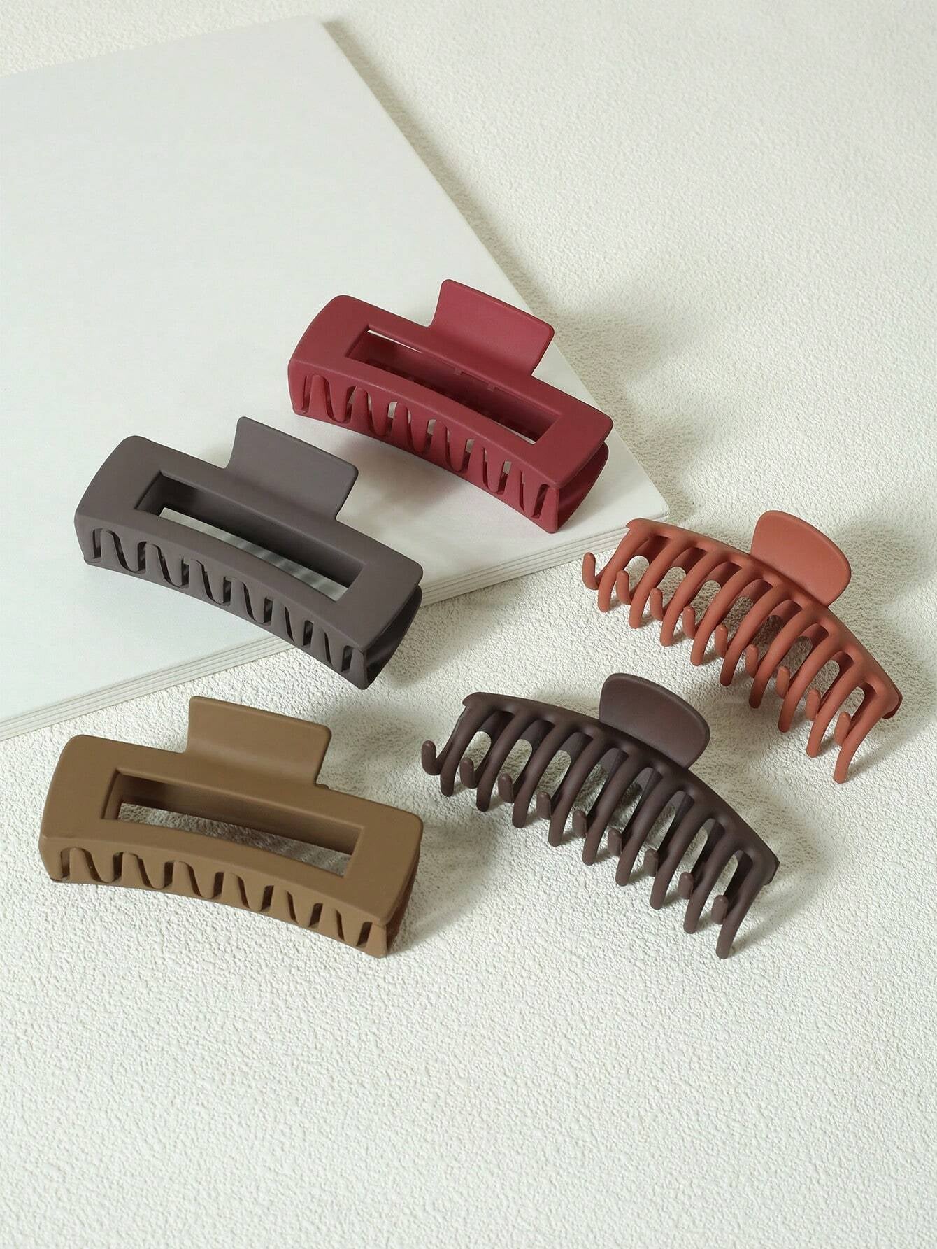 5Pcs Solid Hair Claw 