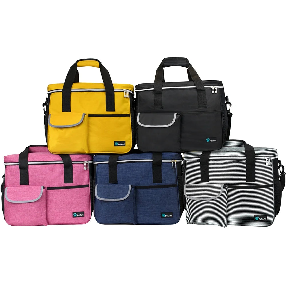 Medium Dog Travel Bag with Food Containers and Bowls, Yellow