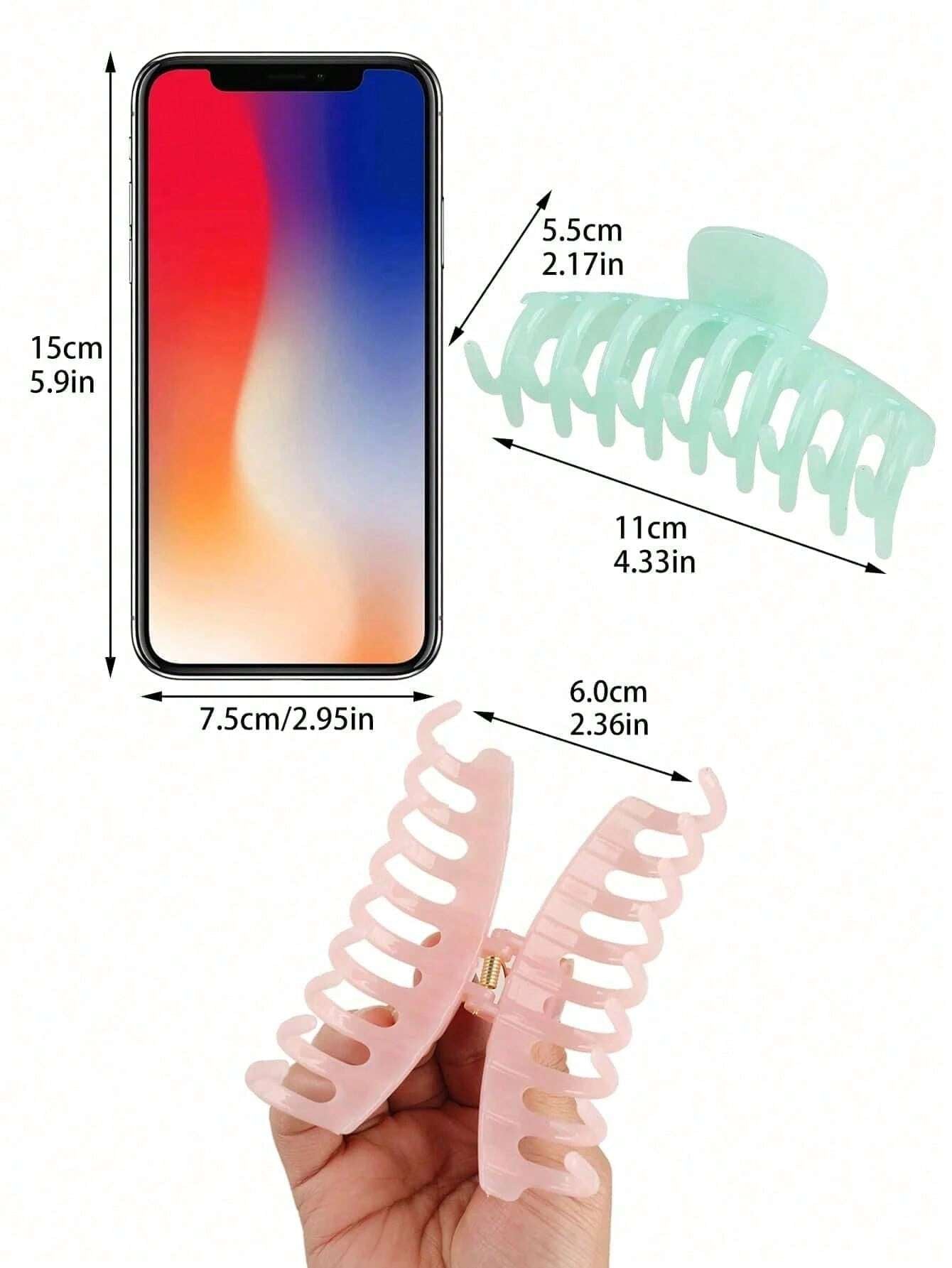 5Pcs Solid Hair Claw 