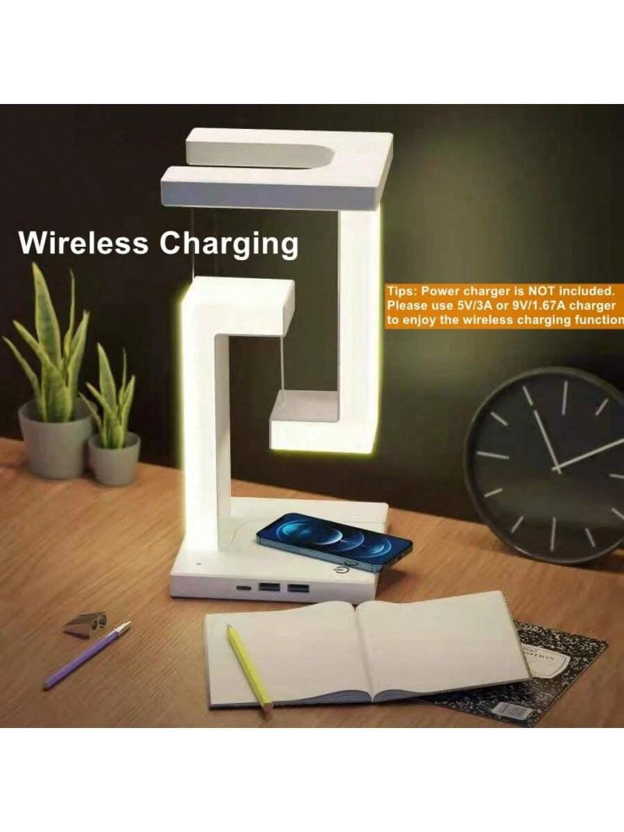 Novel Suspended Light with Detachable Wireless Charger, Can Charge phones Wirelessly or with USB