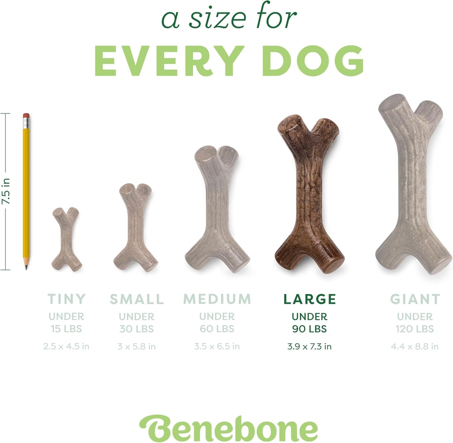 Large Maplestick Real Wood Durable Dog Chew Toy, Made in USA