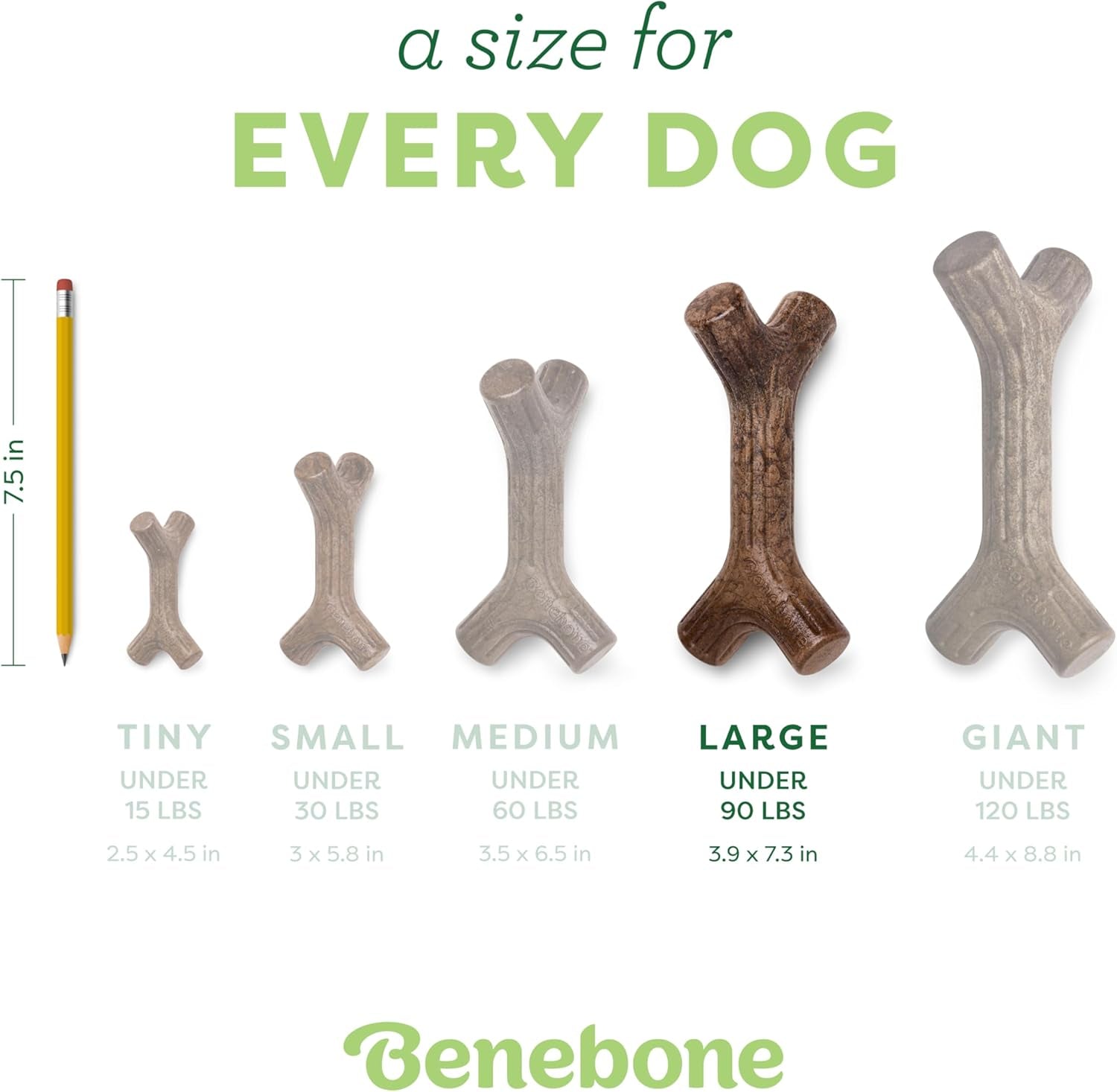 Large Maplestick Real Wood Durable Dog Chew Toy, Made in USA