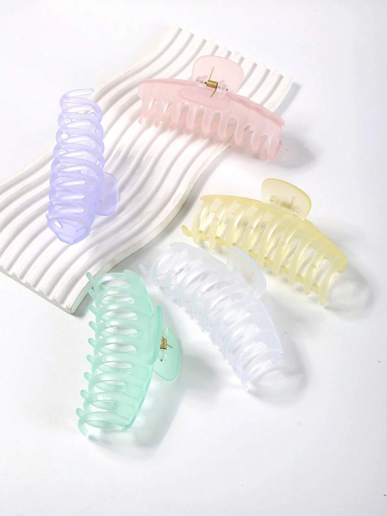 5Pcs Solid Hair Claw 