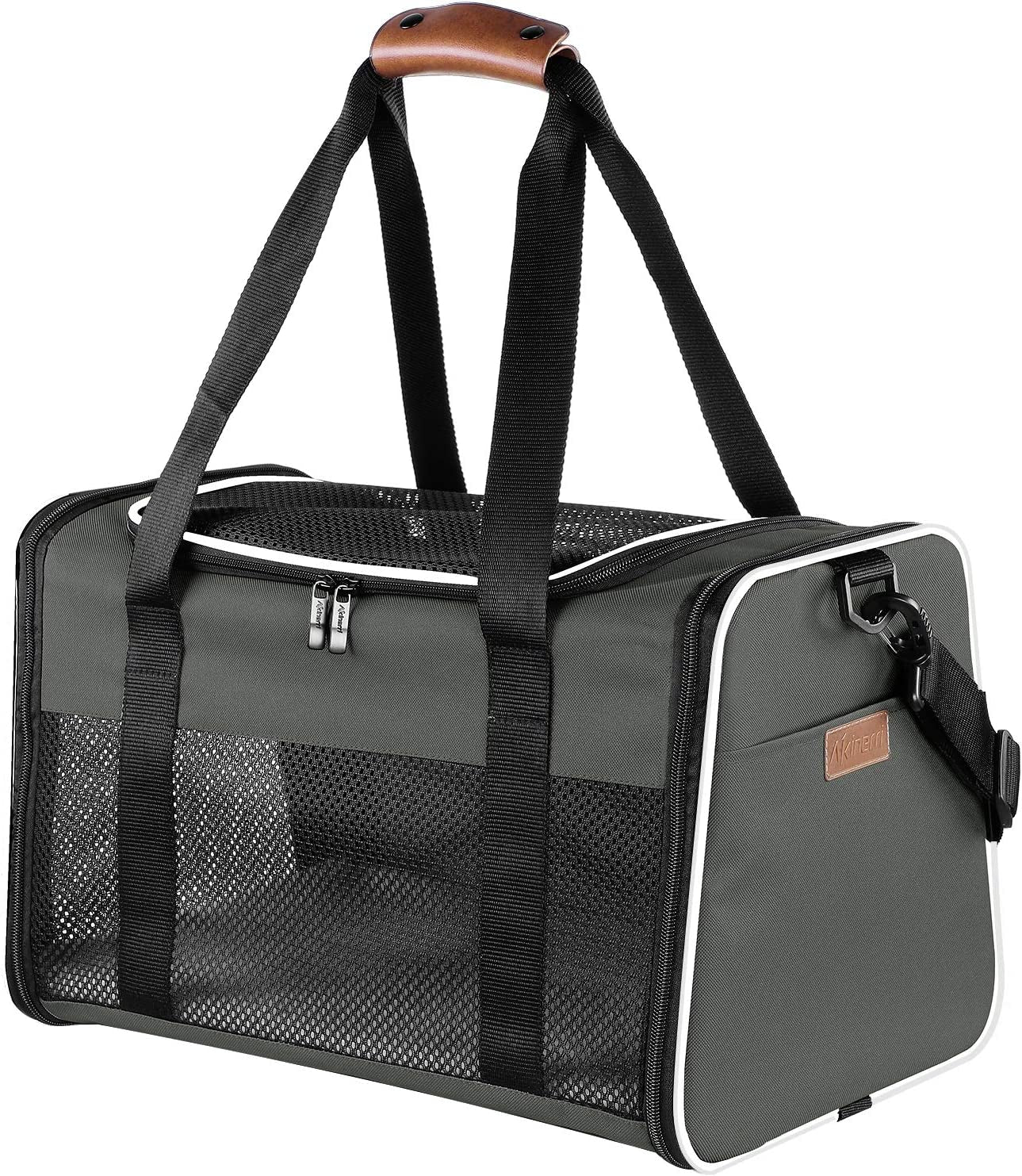 Portable Foldable Pet Carrier, Soft-Sided Pet Bag up to 28 Lbs, Airline Approved