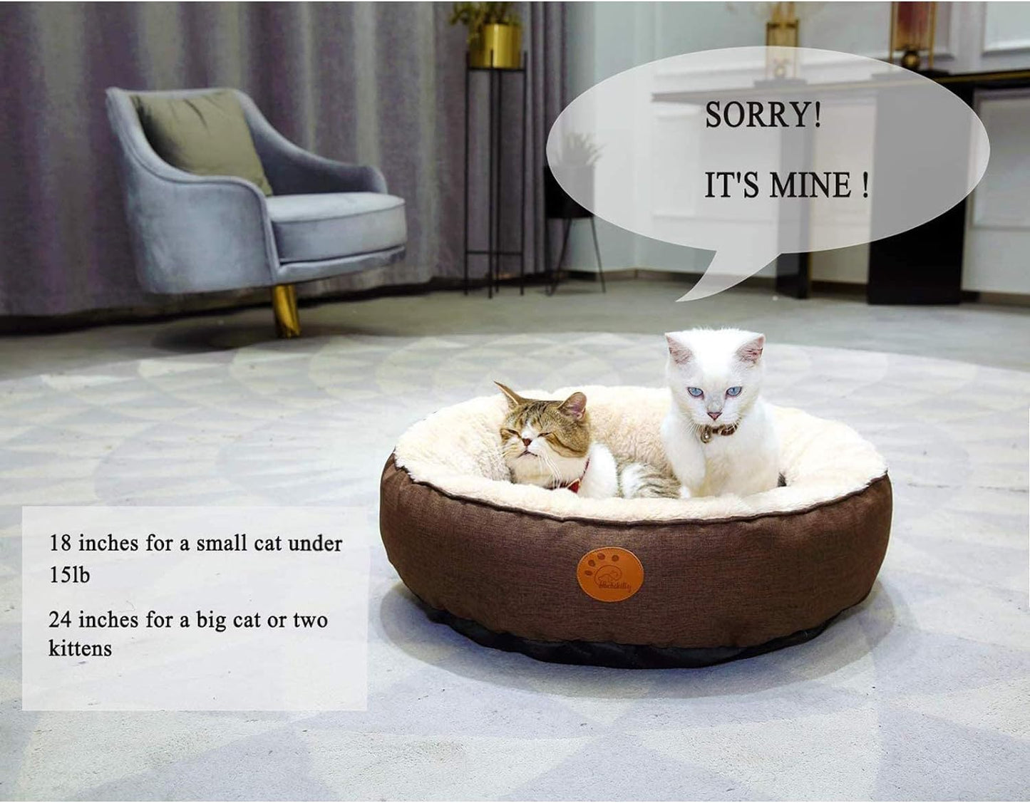 Large Round Machine Washable Cat Bed