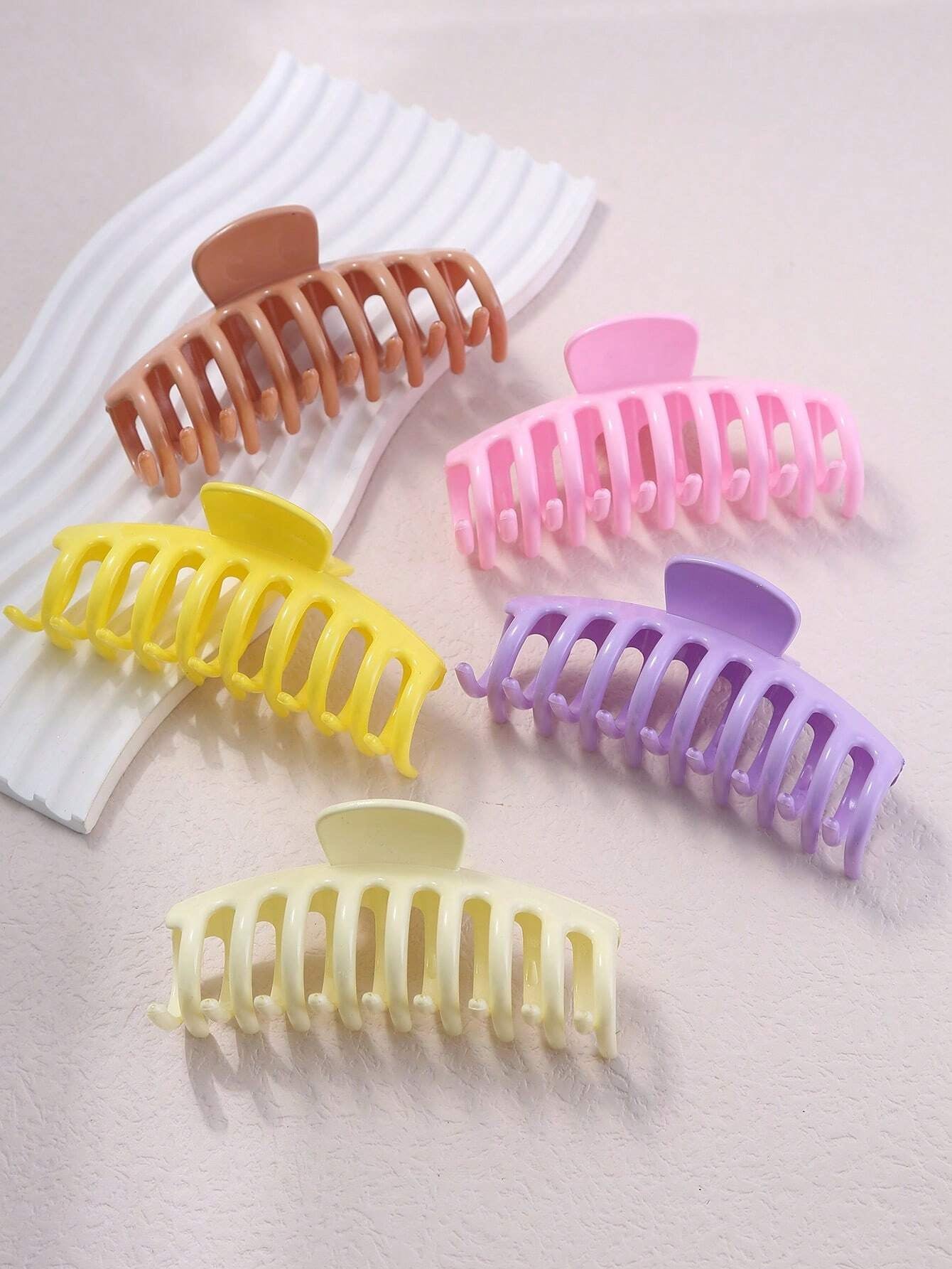 5Pcs Solid Hair Claw 