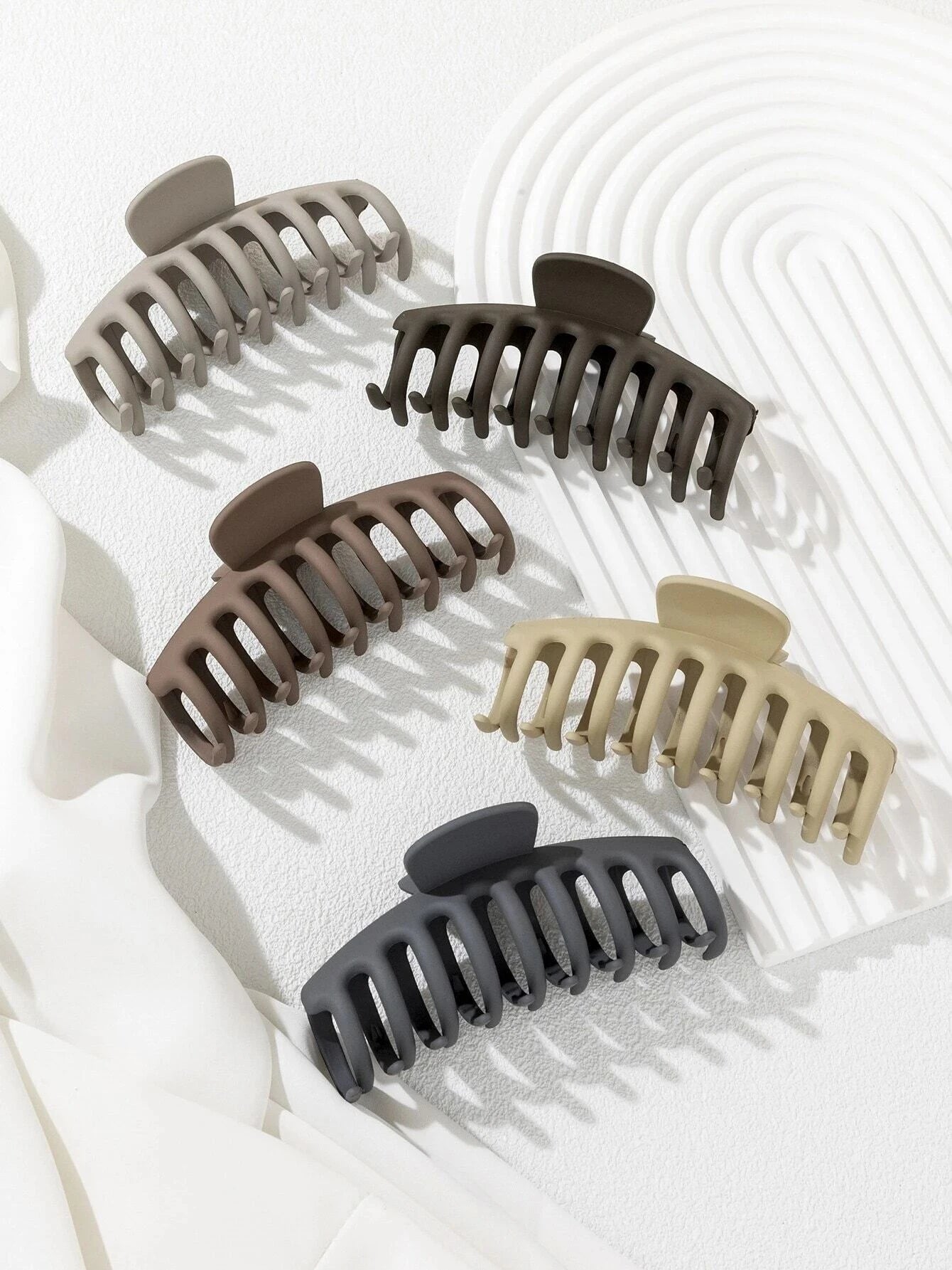 5Pcs Solid Hair Claw 