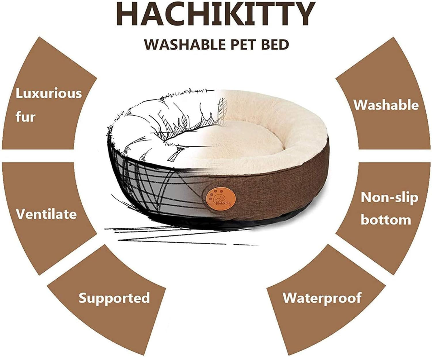Large Round Machine Washable Cat Bed