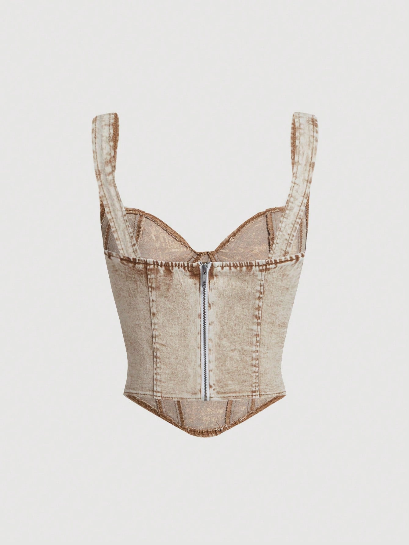 Vintage Denim Crop Top Bustier