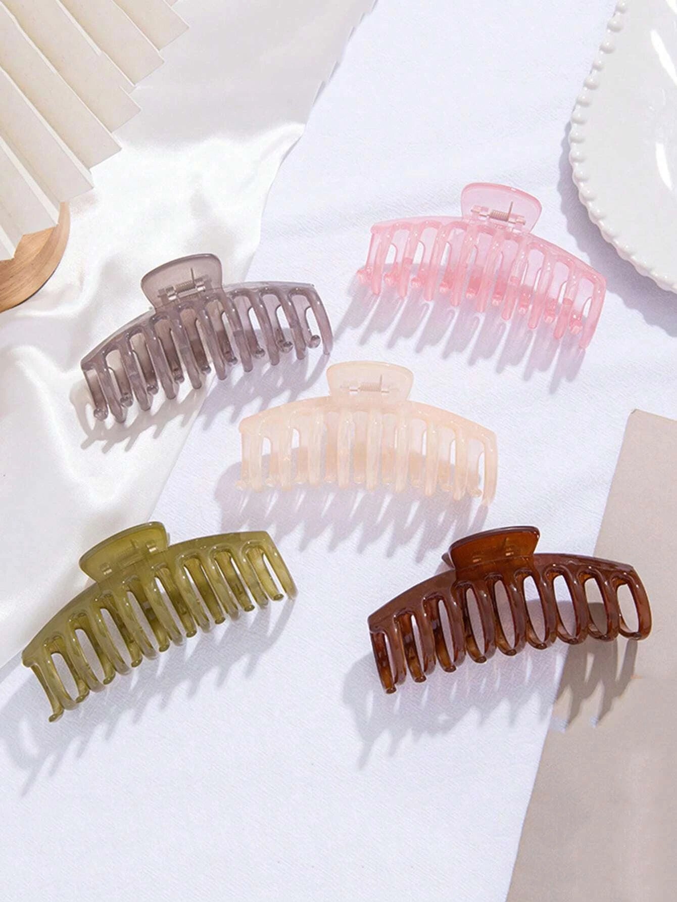 5Pcs Solid Hair Claw 