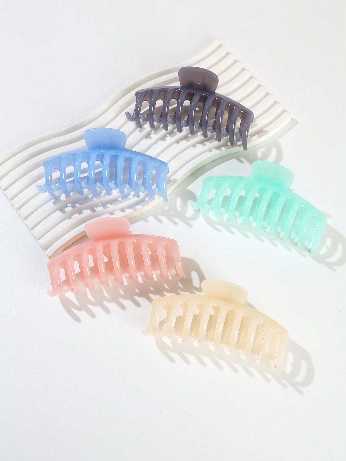 5Pcs Solid Hair Claw 