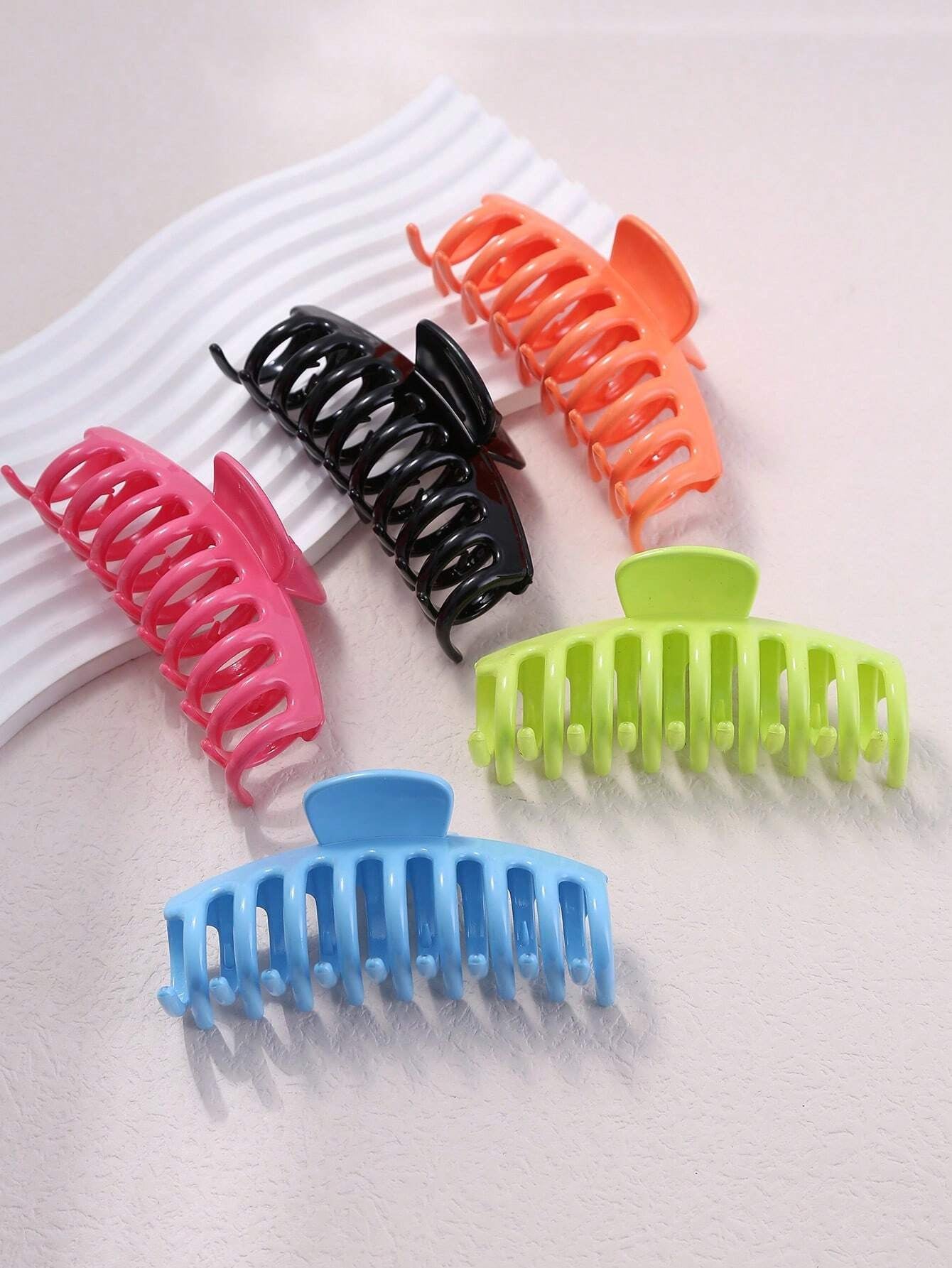 5Pcs Solid Hair Claw 