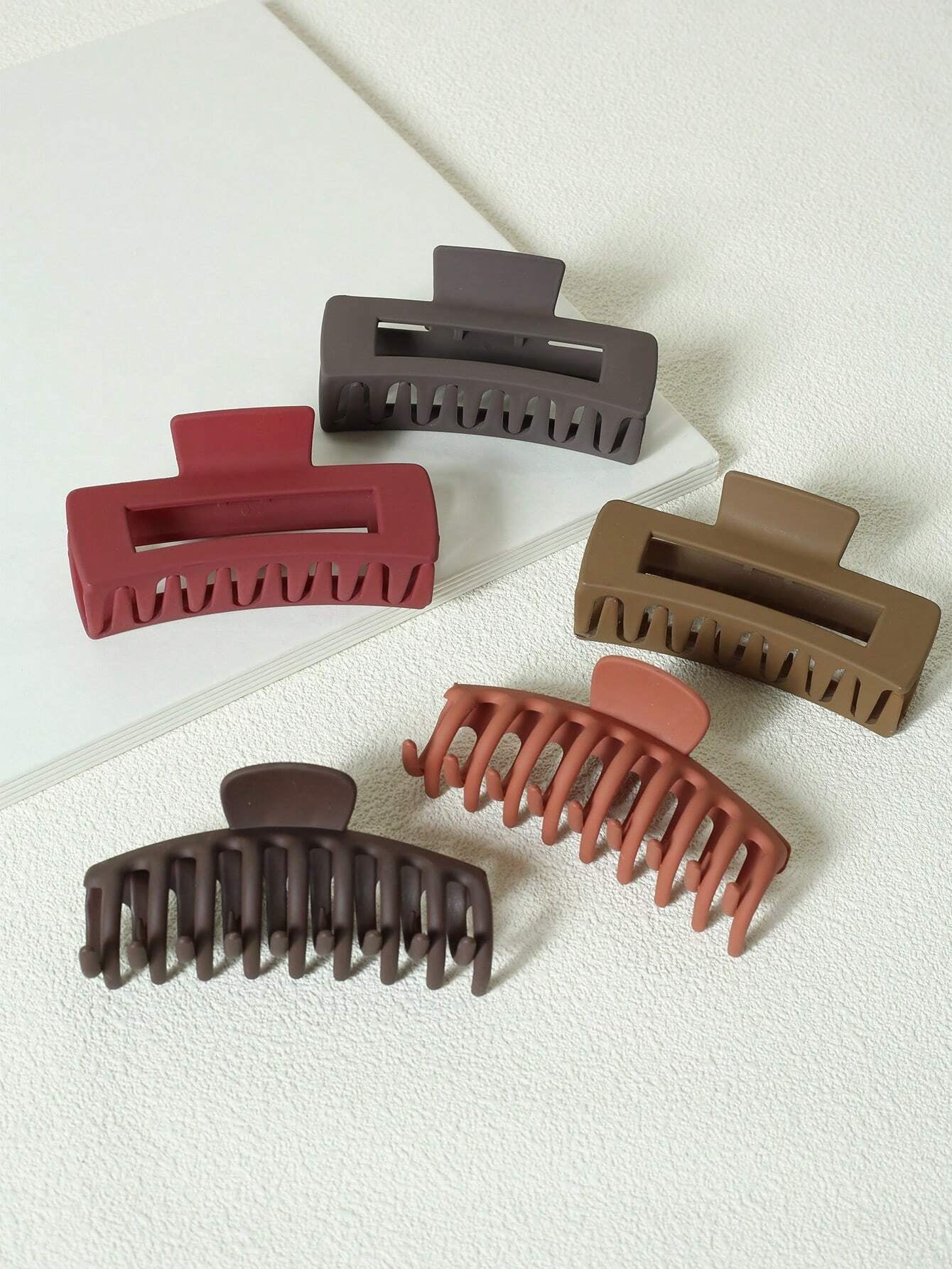 5Pcs Solid Hair Claw 