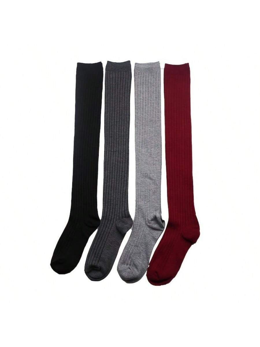 Blend Thigh High Socks, Knit Style over the Knee Socks, Women'S Socks