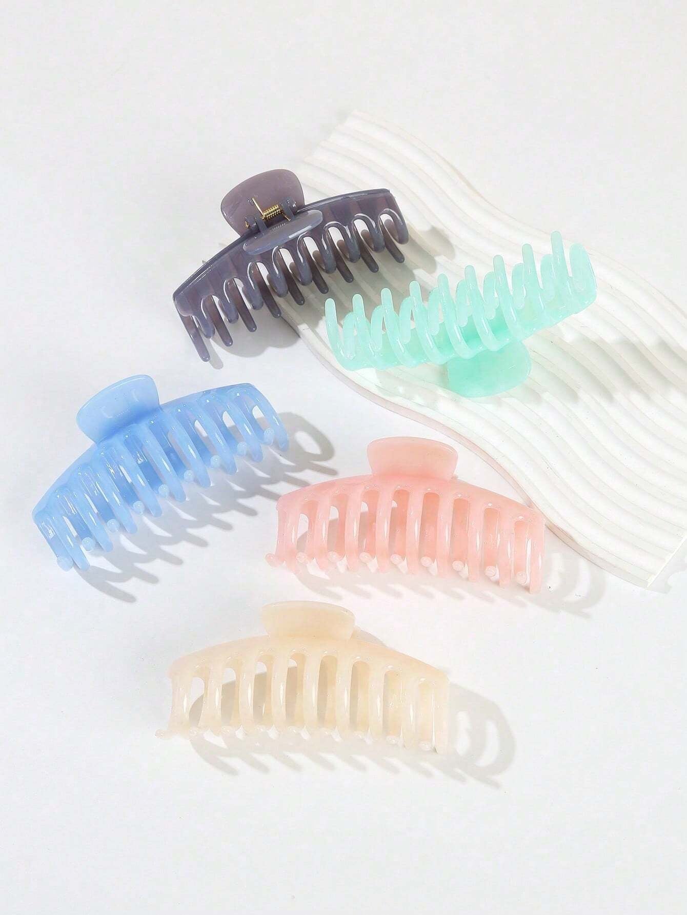 5Pcs Solid Hair Claw 