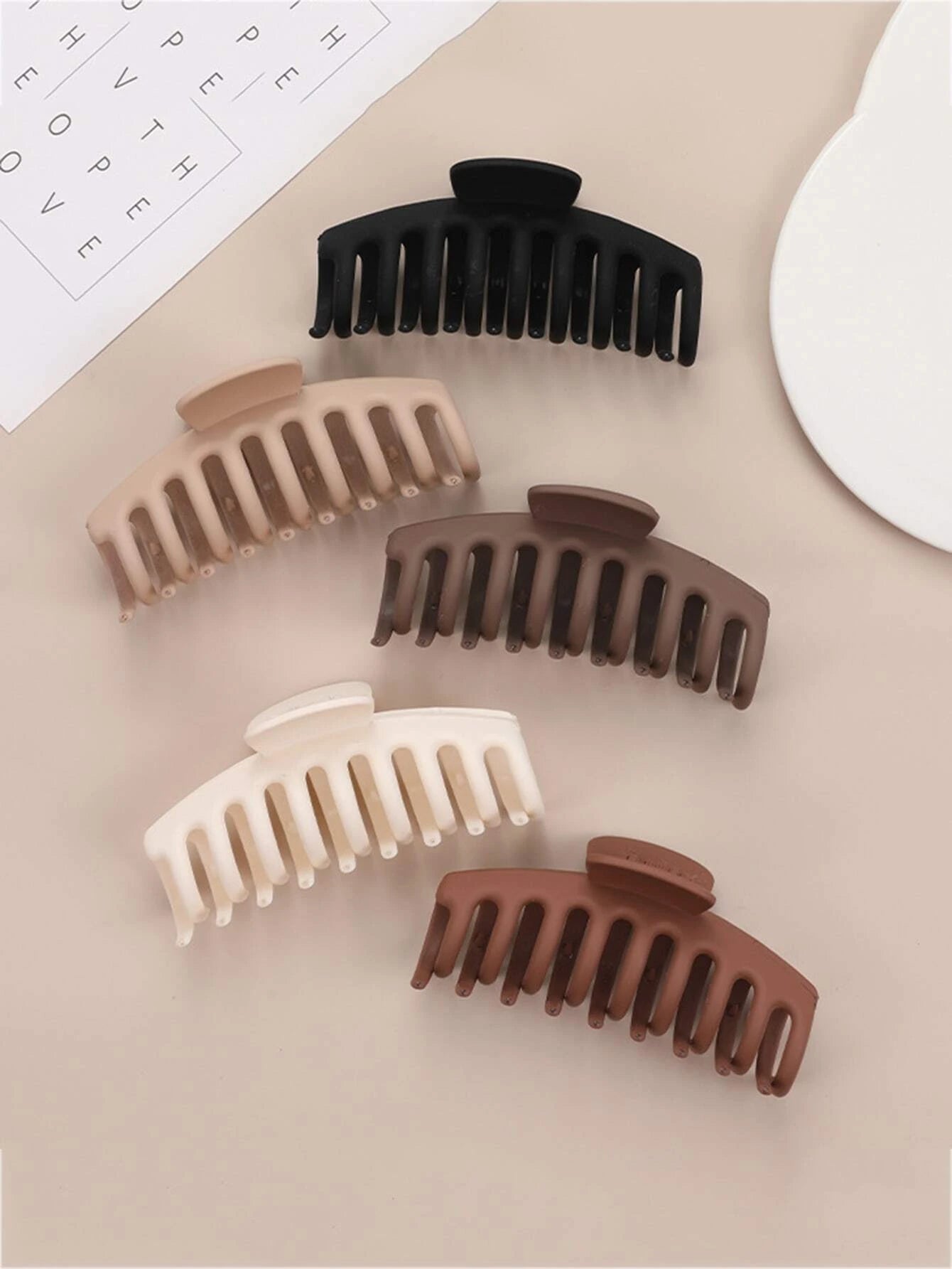 5Pcs Solid Hair Claw 