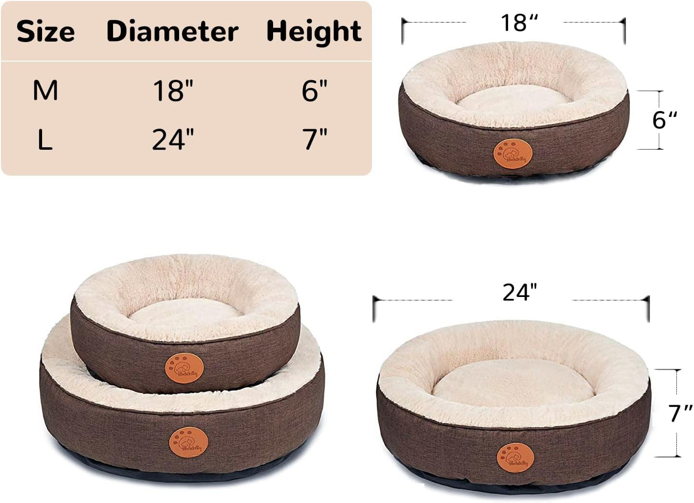Large Round Machine Washable Cat Bed